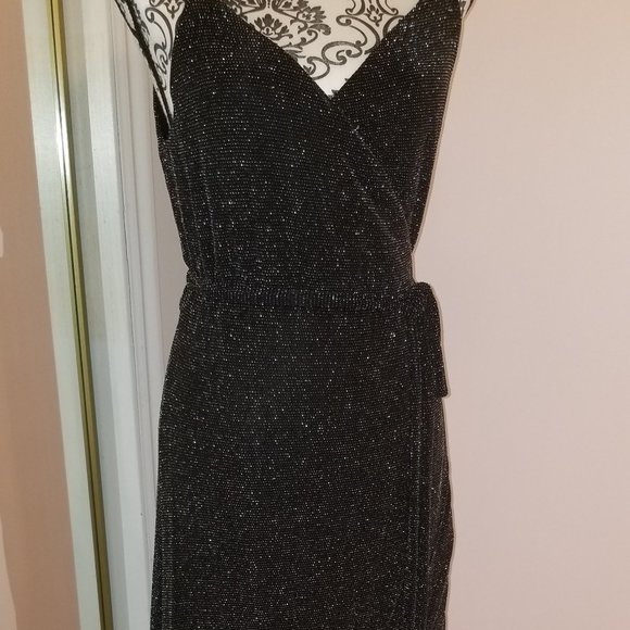 Celestial Black and Silver Wrap Maxi Dress - Lulus - Picture 8 of 16